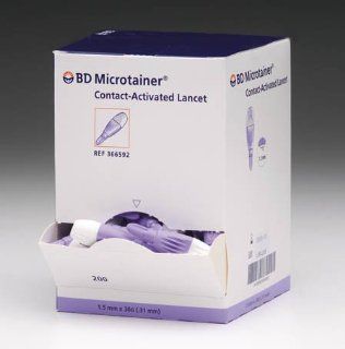 B d Microtainer Contact activated Lancet 30g X 1.5 Mm Low Flow Single Drop Purple Health & Personal Care