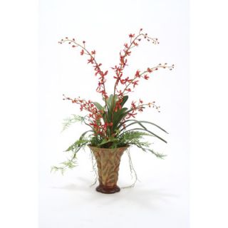 Distinctive Designs Silk Vanda Orchid with Fern and Orchid Foliage in