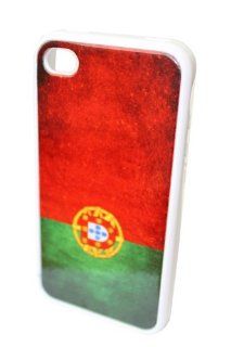 GO IC706 Classic Antique Rustic Portugal Flag Silicone Protective Hard Case for iPhone 4/4S   1 Pack   Retail Packaging   White Cell Phones & Accessories