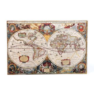Antique Hydrographical Map Graphic Art on Canvas