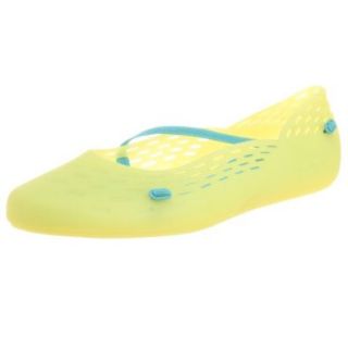 Reebok Women's Jelly Slip On, Radar Yellow/Blue, 5 M Ballet Flats Shoes