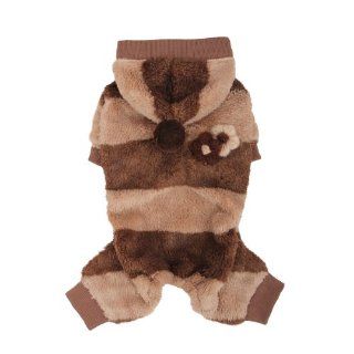 Puppia Dodo Hooded Dog Jumpsuit, Large, Brown  Pet Dresses 