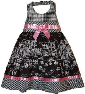 Blueberi Boulevard Girls Dress, Little Girls "Nyc Fun" Halter Dress, White, Size 2 Toddler Clothing