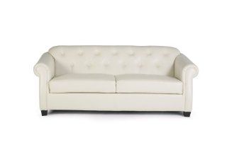 Kristyna Collection Off White Sofa in Bonded Leather  