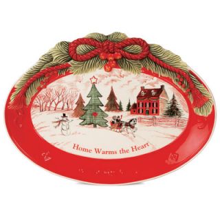 Fitz and Floyd Home Warms The Heart 13 Oval Cookie Platter