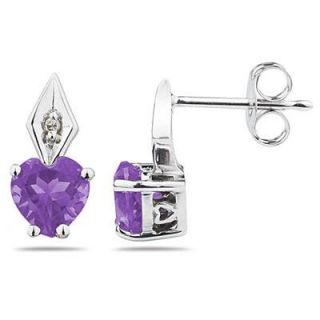 JewelExcess Double Heart Diamond Drop Earrings