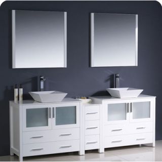 Fresca Torino 84 Modern Double Sink Bathroom Vanity Set with Side