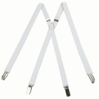 SUS 709 WHIT   White   Youth Solid Suspenders Apparel Suspenders Clothing