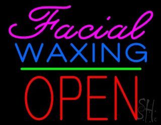 Facial Waxing Block Open Green Line Outdoor Neon Sign 24" Tall x 31" Wide x 3.5" Deep  Business And Store Signs 