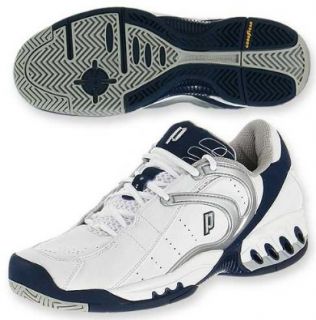 Prince MC4 WIDE WIDTH Tennis Shoes (Mens) White/Navy, 12W Shoes