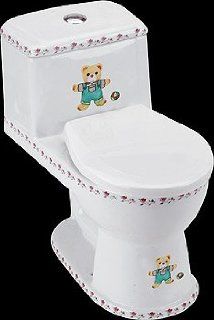 Children's Bathroom White Vitreous China, Buddy Bear Child size Toilet White 1.25 gpf  14357   Two Piece Toilets