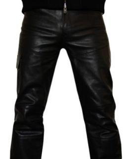 Fuente FUN smooth leather jeans for men at  Mens Clothing store