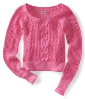 Aeropostale Juniors Crochet Cable Knit Sweater