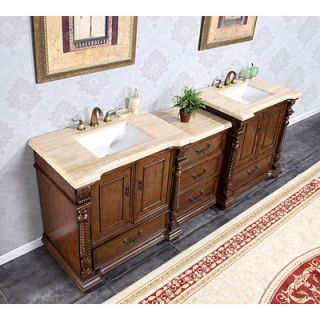 Silkroad Exclusive Bravia 92” Double Sink Cabinet Bathroom Vanity