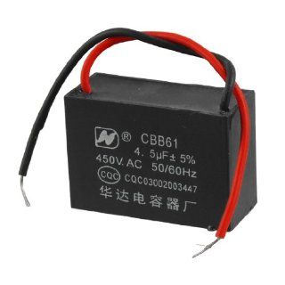 CBB61 Motor Start up Running AC 500V Capacitor 4.5UF Black