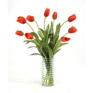 Distinctive Designs Silk Tulips in Ribbed Vase