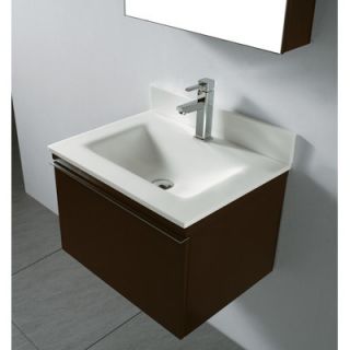 Madeli Venasca 24 Wall Mount Bathroom Vanity Set in Walnut with Glass