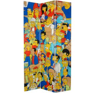 Oriental Furniture 84 x 51 Tall Double Sided Simpsons Cast 4 Panel
