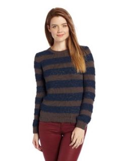 BCBGeneration Women's Textured Stipe Sweater, Storm Comb, X Small