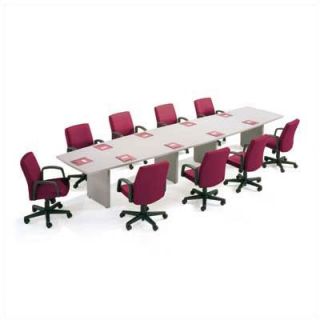 ABCO 144 Wide T Mold Boat Shape Top Conference Table with Slab Base