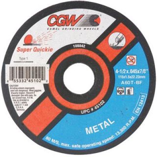 CGW Abrasives Super Quickie Cut™ Reinforced Cut Off Wheels
