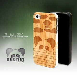 iPhone 4 Hybrid Bamboo Wood Case "Creeping Panda" Cell Phones & Accessories