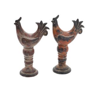 Woodland Imports Ceramic Rooster Statues (Set of 2)