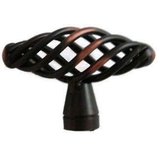 Pack of 2 Olympia Hardware 1241ORB Drawer Pull Cabinet Birdcage Knob Oil Rubbed Bronze 2" (50mm) Long   Cabinet And Furniture Knobs  