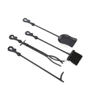 Uniflame Corporation 4 Piece Heavy Crook Handle Wrought Iron Fire Tool