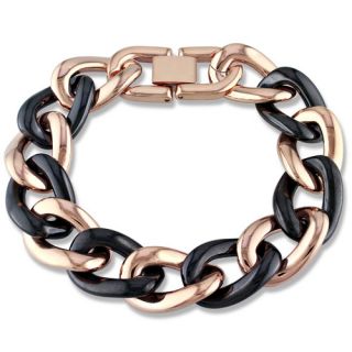 Pink Plated Stainless Steel Link Bracelet