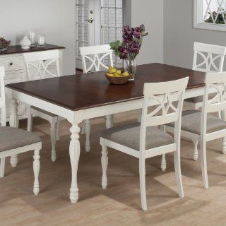 Jofran 693 76 Chesterfield Tavern Rectangle Butterfly Leaf Dining Table In Antique White & Cherry   Kitchen