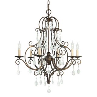 Six light chandelier Ceiling mount cUL listed for dry location Chateau