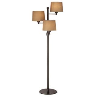 lighting enterprises 3 light floor lamp with linen