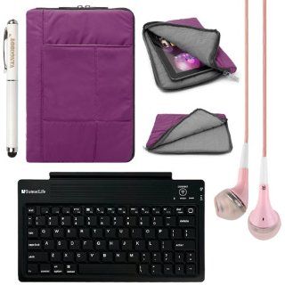 Pillow Edition Protective Quilted Sleeve Cover for Microsoft Surface 2 / Pro 2 10.6 inch Tablet + Bluetooth Keyboard + Laser Stylus Pen + Pink VG Headphones (Purple) Computers & Accessories