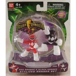 Power Rangers Stylized Ranger 2 inch Action Figure Set   Red/Black Toys & Games