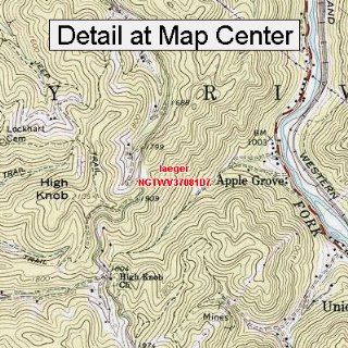 USGS Topographic Quadrangle Map   Iaeger, West Virginia (Folded/Waterproof)  Outdoor Recreation Topographic Maps  Sports & Outdoors