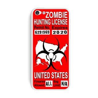 Graphics and More United States Zombie Hunting License Red Permit Protective Skin Sticker Case for Apple iPhone 5C   Set of 2   Non Retail Packaging   Opaque Cell Phones & Accessories