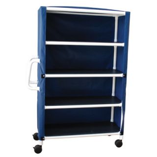 MJM International 3 Shelves Open Linen Cart with Cover and Optional