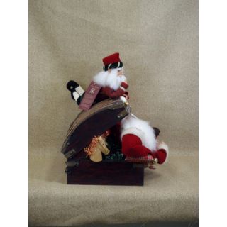 Karen Didion Originals Crakewood Lighted Trunk Santa Claus Figurine