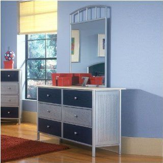 Hillsdale Furniture 1177 717 Universal Youth Kids Dresser, Silver   Navy Blue Dresser
