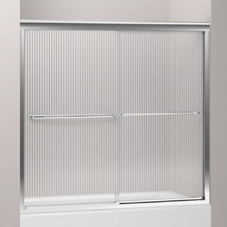 Bath Door, 55 3/4 H X 54   57 W, with 1/4 Thick Falling Lines Glass