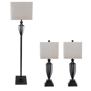 Fangio Table and Floor Lamp Set (Set of 3)