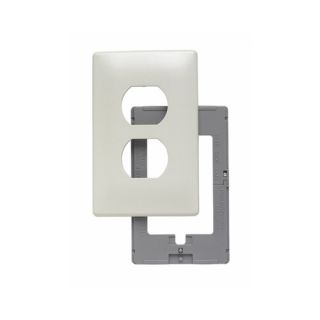 Single Gang Outlet Opening Screwless Wall Plate in Light Almond