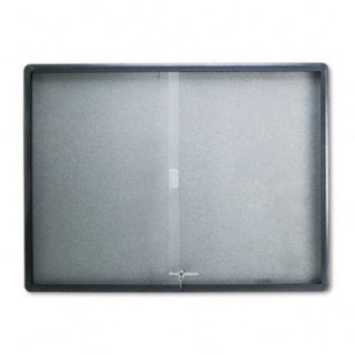 Quartet® Enclosed Bulletin Board, Fabric/Cork/Glass