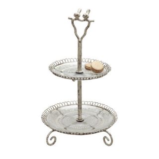 Creative Co Op Metal and Glass 2 Tier Tray