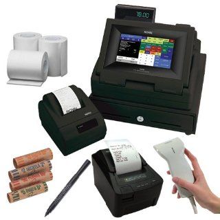 Royal TS4240 LCD Touch Screen Restaurant and Retail Cash Register with Thermal Receipt Printer in Black + Additional Restaurant Kitchen Printer for TS4240 + Accessory Kit  Electronic Cash Registers  Electronics