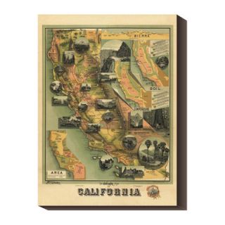 Global Gallery The Unique Map of California, 1885 by E. McD