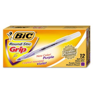BIC CORPORATION Medium Ultra Round Stic Grip Ballpoint Stick Pen, 12