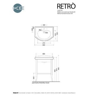 WS Bath Collections Kerasan Retro 27.2 Single Console Bathroom Vanity