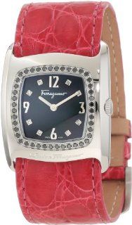 Salvatore Ferragamo Women's F51SBQ9099i S703 Vara Black Mother Of Pearl Diamond Watch Watches
